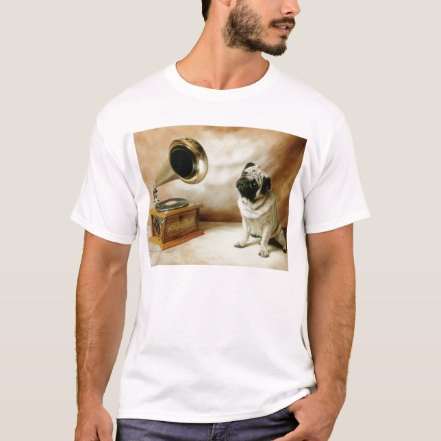 RCA Grammaphone Pug T-Shirt (Framsida)