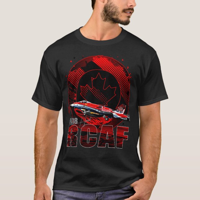 RCAF F18 Hornet Fighterjet T Shirt (Framsida)