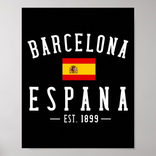 Rcelona Espana Spanien Est. Souvenir Flagga Kart S Poster (Framsidan)
