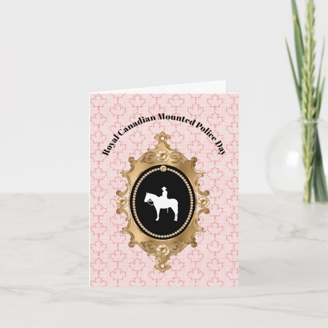RCMP-dagsljus på häst Silhouette-kort Kort (Framsida)