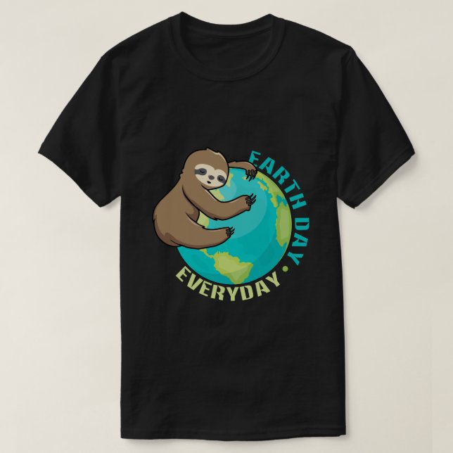 RD Earth Day - vardagsljus, Sloth Shirt T Shirt (Design framsida)