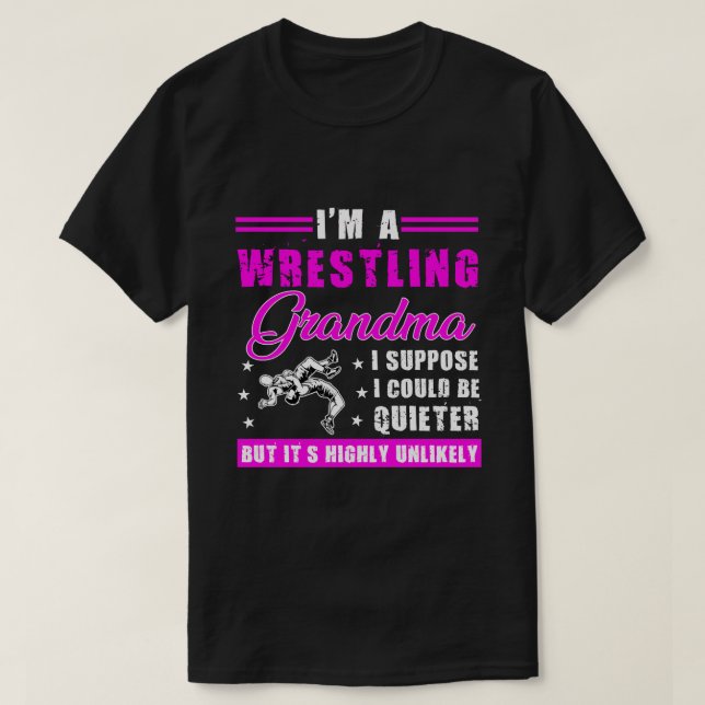 RD Funny Wrestling Grandma Långärmad Tshirt Coul T Shirt (Design framsida)