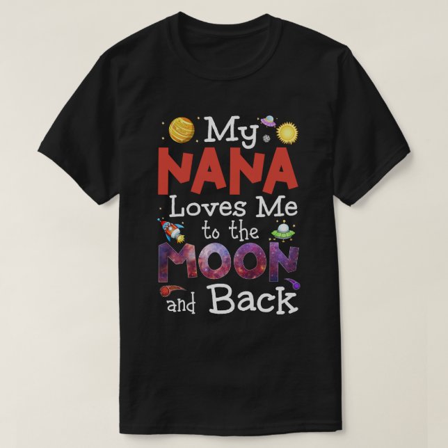 RD Kids Nana Kärlek mig till Måne och Baby  T Shirt (Design framsida)