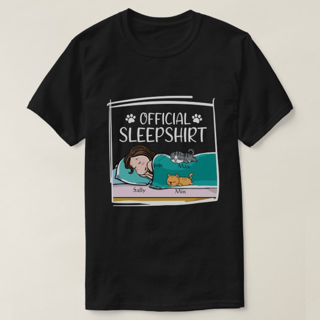 RD Officiell Sleepshirt - Personlig Cat Lover T Shirt (Design framsida)