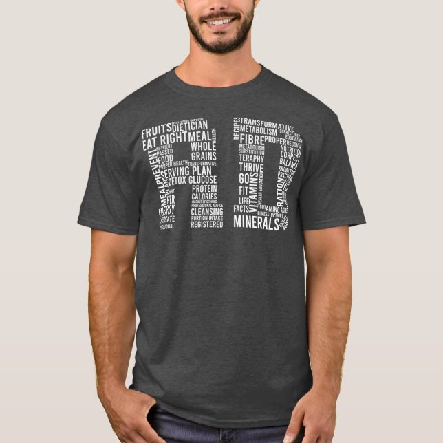 RD Ord registrerad dietitisk dietisk mat T Shirt (Framsida)