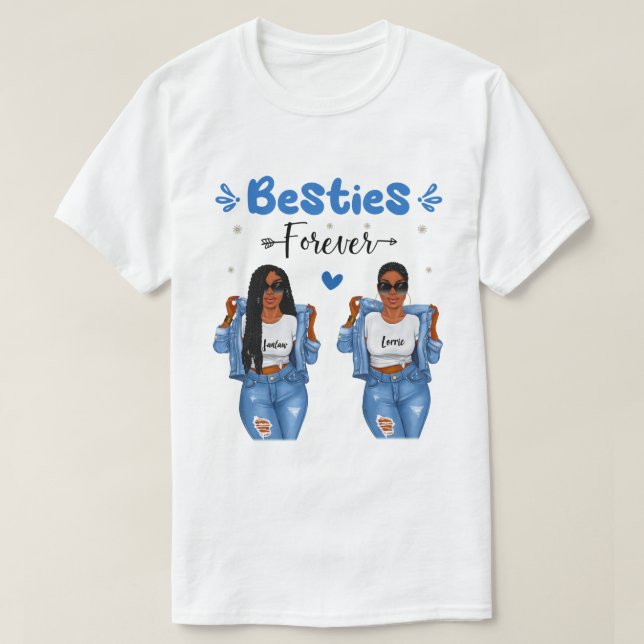 RD Personlig Besties Forever T Shirt Couple (Design framsida)