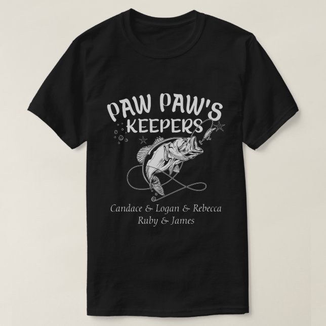 RD Personlig Pawpaw's Keepers Fishing Shirt  T Shirt (Design framsida)