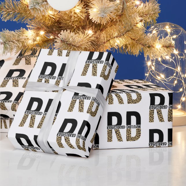 RD Registerad dietitian Cheetah Print RD Gift Presentpapper (Helgdagar)