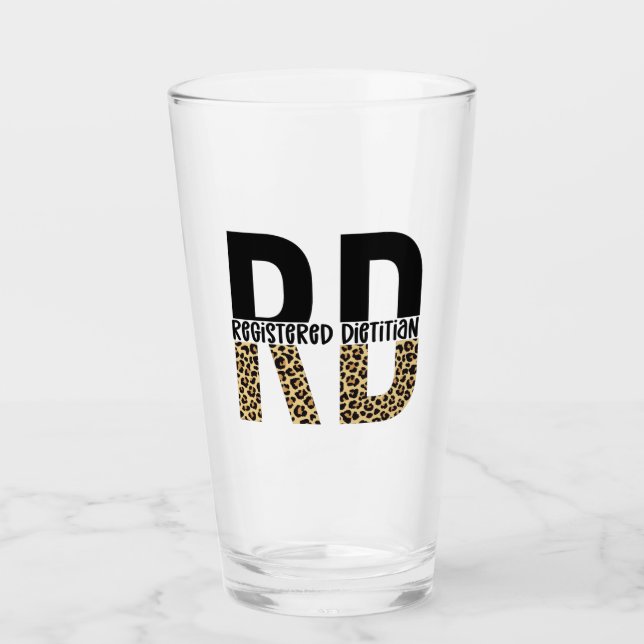 RD-registrerade Dietitian Cheetah Print RD Gifts Glaskopp (Framsida)