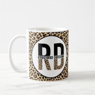 RD-registrerade Dietitian Cheetah Print RD Gifts Kaffemugg