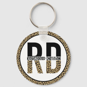 RD-registrerade Dietitian Cheetah Print RD Gifts Nyckelring