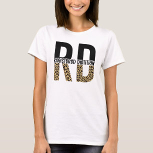 RD-registrerade Dietitian Cheetah Print RD Gifts T Shirt