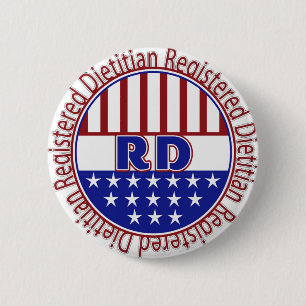 RD registreringsPATRIOTISK LOGOTYP för Dietitian Knapp
