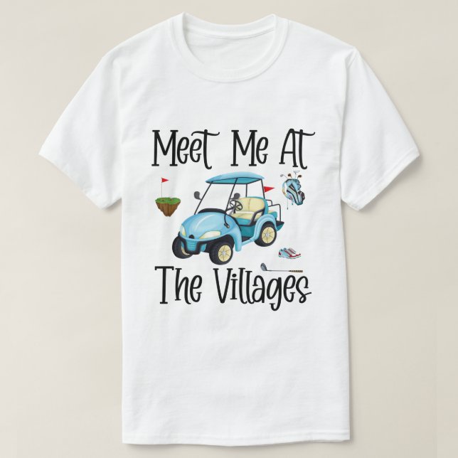 RD Träffade mig på Villages Florida Golf Cart Roli T Shirt (Design framsida)