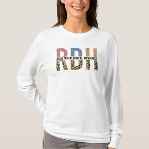 RDH Registrerad tandhygienist Leopard Typography T Shirt