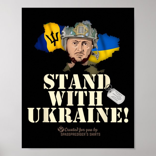 Rdos Stå Med Ukraina Selensky Flagga För Rdos  Poster (Framsidan)