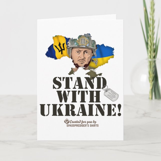 Rdos Stå Med Ukraina Zelensky Flagga Rdos  Kort (Framsida)