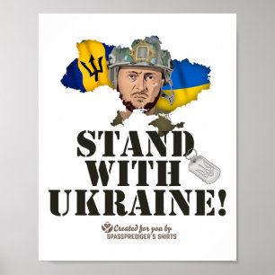 Rdos Stå Med Ukraina Zelensky Flagga Rdos Poster