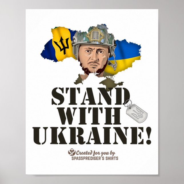 Rdos Stå Med Ukraina Zelensky Flagga Rdos  Poster (Framsidan)
