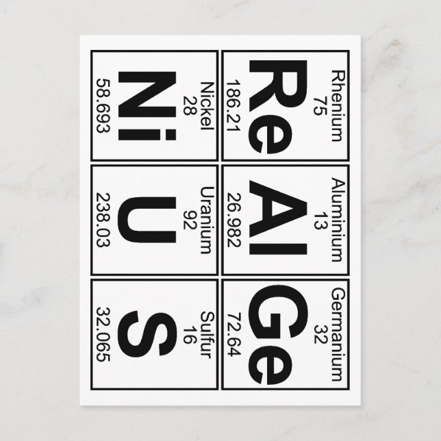 Re-Al-Ge-Ni-U-S (verkligt geni) - Fullt Vykort (Framsida)