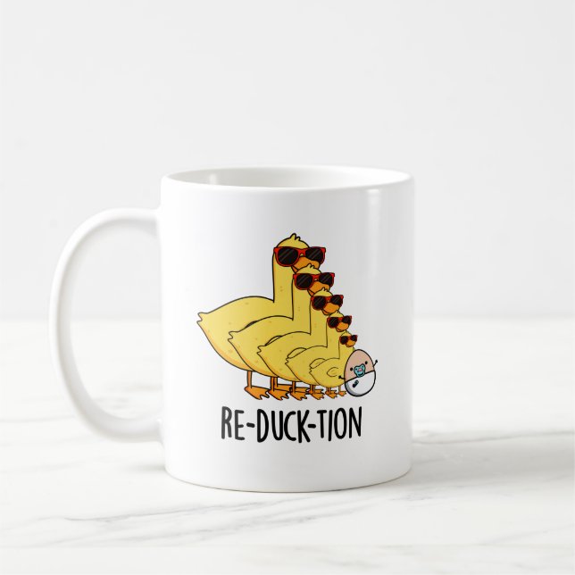 Re-anka-tion Funny Animal Anka Pun Kaffemugg (Vänster)