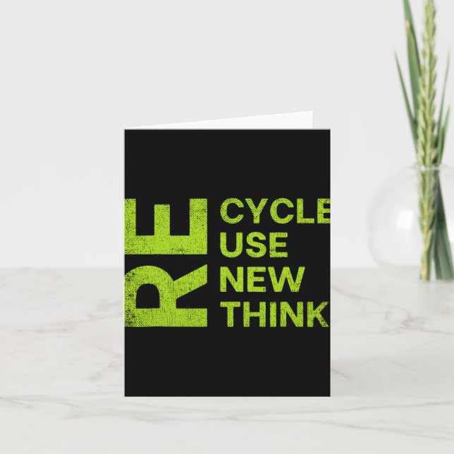 Re Cycle Use New Think Earthday Save The Enviormen Kort (Framsida)