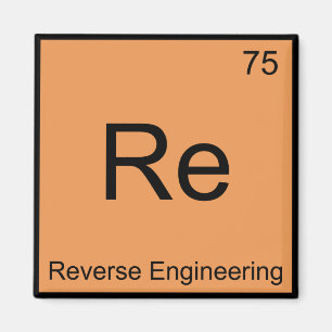 Re - Omvänd ingenjörskonst Kemiskt elementsymbol Magnet