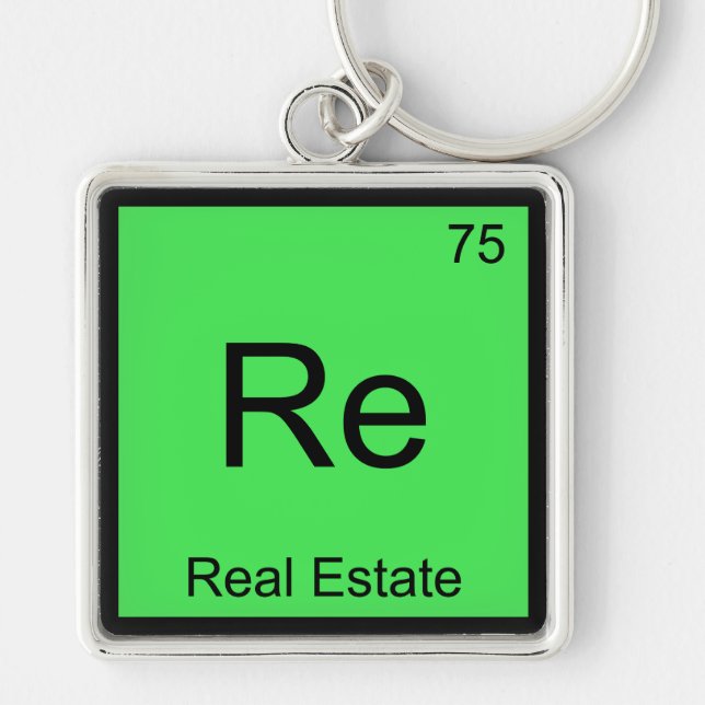 Re - Real Gods Chemistry Inslag Symbol Funny T Fyrkantig Silverfärgad Nyckelring (Framsidan)