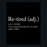 Re-tired, I Was Tired Yesterday &amp; I’m Tired Ag Poster<br><div class="desc">Re-tired,  I Was Tired Yesterday & I’m Tired Again Humor</div>