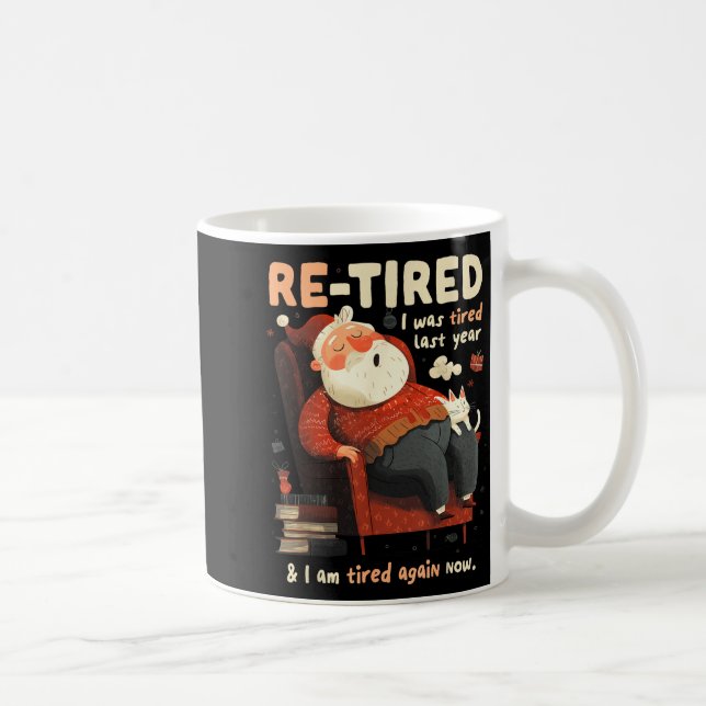 Re-tired Santa Definition Funny  Kaffemugg (Höger)