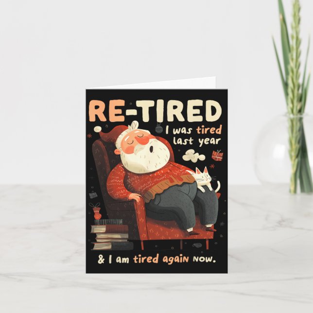 Re-tired Santa Definition Funny  Kort (Framsida)