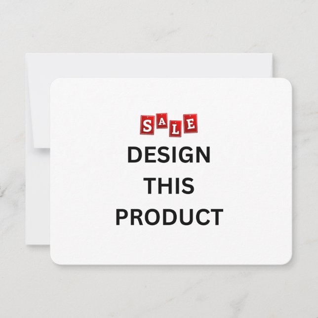 REA! Inbjudan - 10,8 x 14 cm - Anpassad - Rundad (Framsida)