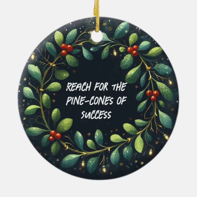 Reach för Gräs-konerna med lyckad jul Julgransprydnad Keramik (Baksidan)