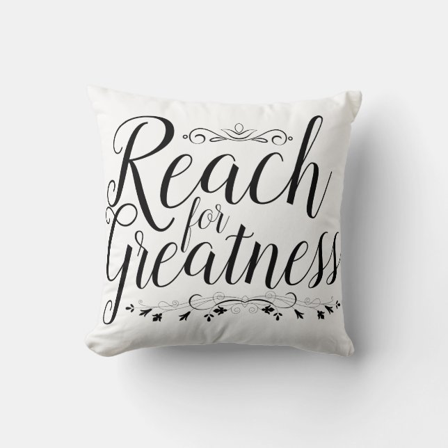 Reach for Greatness Calligraphy Kudde (Framsida)