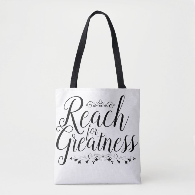 Reach for Greatness Calligraphy Tygkasse (Framsida)