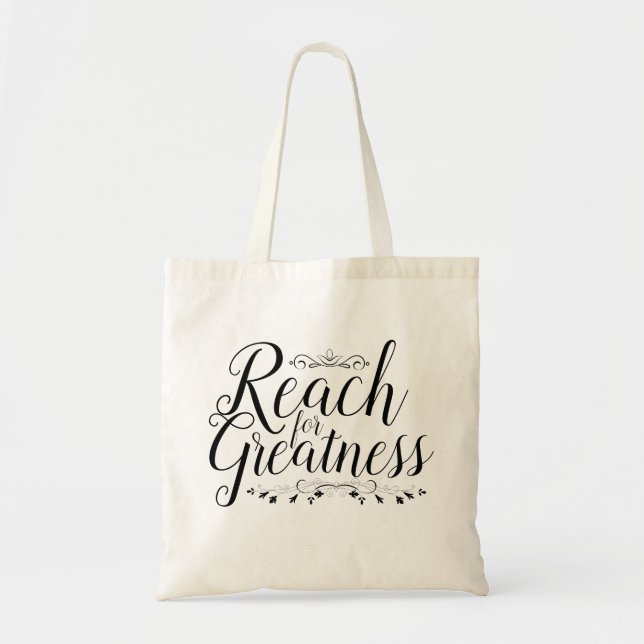 Reach for Greatness Calligraphy Tygkasse (Framsidan)
