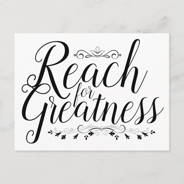 Reach for Greatness Calligraphy Vykort (Framsida)