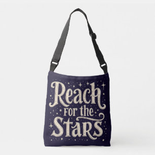 Reach for Stars Celestial Typography Art Axelväska