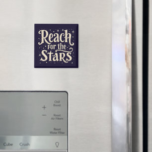 Reach for Stars Celestial Typography Art Magnet
