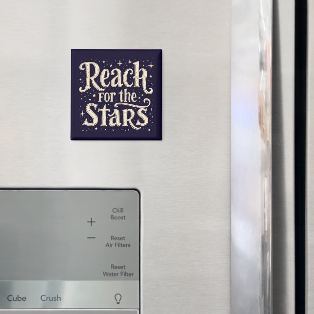 Reach for Stars Celestial Typography Art Magnet (In Situ (Fridge))