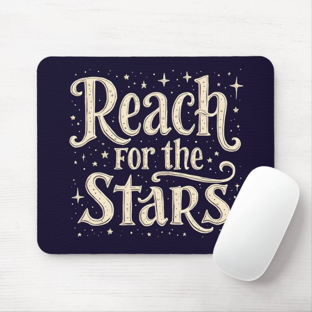 Reach for Stars Celestial Typography Art Musmatta (Med mus)
