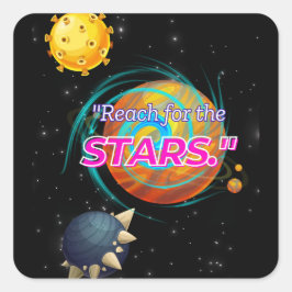 Reach för STARS Fyrkantigt Klistermärke