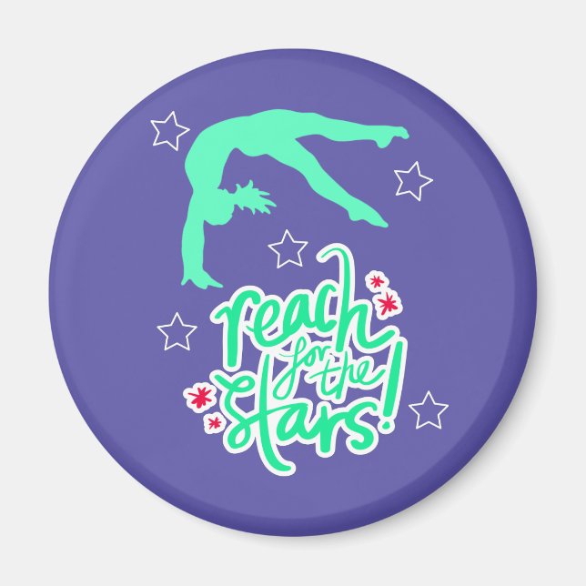 Reach for Stars Gymnastics Tumbling Magnet (Framsidan)