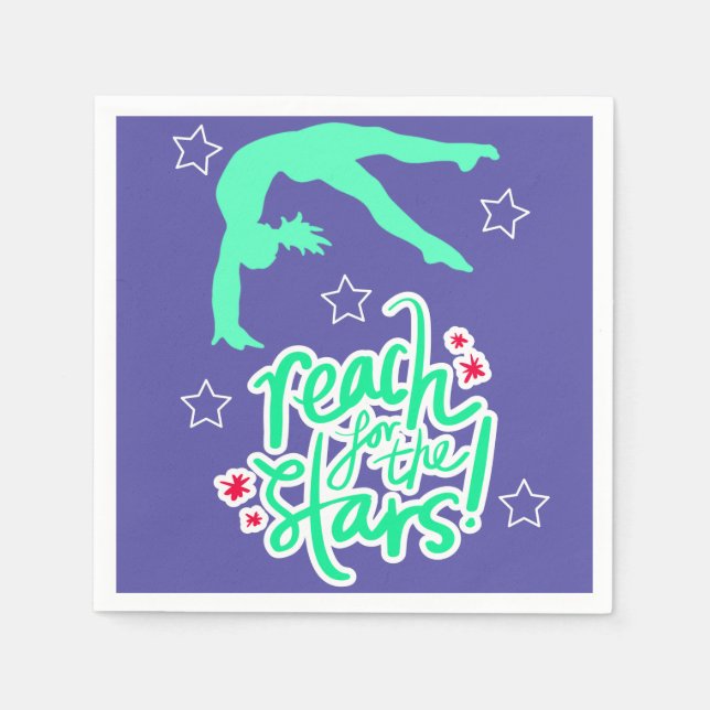 Reach for Stars Gymnastics Tumbling Pappersservett (Framsidan)