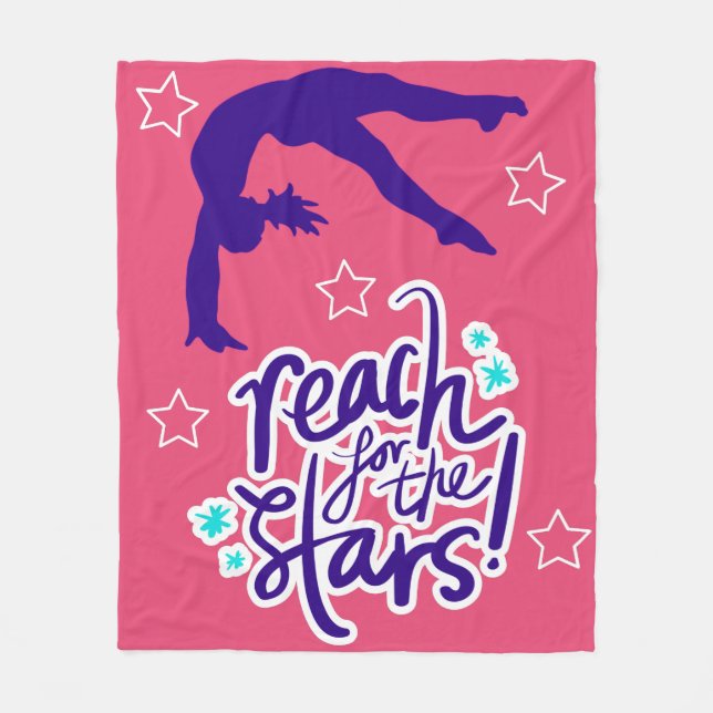 Reach for Stars Gymnastics Tumbling Photo Pr Fleecefilt (Framsidan)