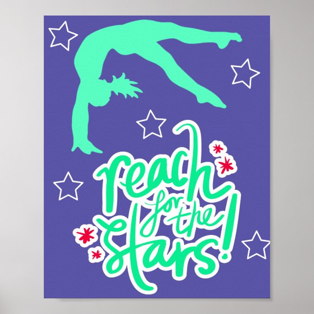 Reach for Stars Gymnastics Tumbling Poster (Framsidan)