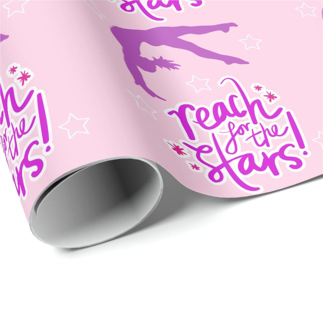 Reach for Stars Gymnastics Tumbling Presentpapper (Rullad Hörn)