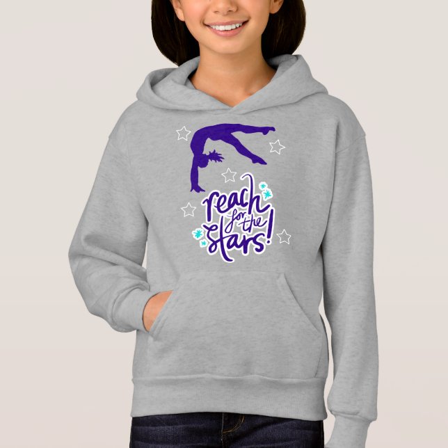 Reach for Stars Gymnastics Tumbling T Shirt (Framsida)