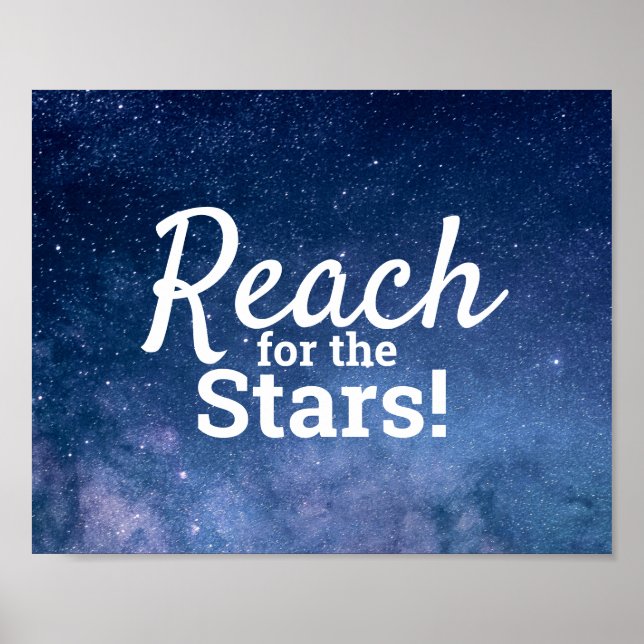 Reach for Stars Motivational Inspiration Quote Poster (Framsidan)