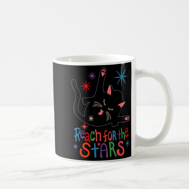 Reach For The Stars Funny Cat  Kaffemugg (Höger)